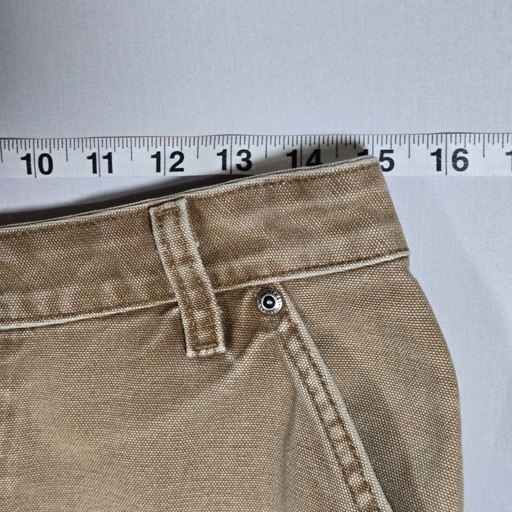 Vintage Carhartt Women's 10x34 Double Knee Canvas Pants Faded Tan WB136 - Picture 14 of 16